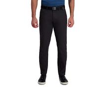 Haggar Men's The Active Series Slim Fit Flat Front Pant, Lead, 34W x 30L