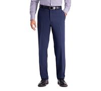 Haggar Men's Travel Performance Solid Gab Tailored Fit Suit Separate Pant, Blue, 38Wx32L