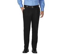 Haggar Men's Work to Weekend Classic Fit Pleat Regular and Big and Tall Sizes, Black, 34W x 31L