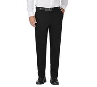 Haggar Men's Work to Weekend Hidden Expandable Waist No Iron Flat Front Pant, Black, 44W x 32L