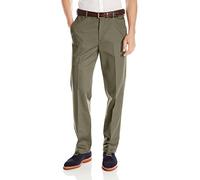 Haggar Men's Work to Weekend Hidden Expandable Waist No Iron Flat Front Pant, Dark Taupe, 40W x 34L