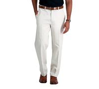 Haggar Men's Work to Weekend Hidden Expandable Waist No Iron Flat Front Pant, String, 42W x 32L