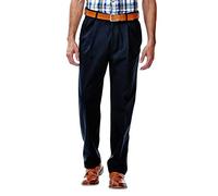 Haggar Men's Work to Weekend No-Iron Twill Pleat-Front Pant - Blue - 38W x 32L