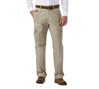 Haggar mensHC00225Stretch Comfort Cargo Expandable Waist Classic Fit Plain Front Pant Casual Pants - Beige - 38W x 32L