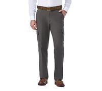 Haggar mensHC00225Stretch Comfort Cargo Expandable Waist Classic Fit Plain Front Pant Casual Pants - Gray - 34W x 32L