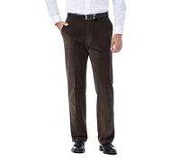 Haggar mensHC00229Stretch Corduroy Expandable Waist Classic Fit Plain Front Casual Pants - Brown - 42W x 30L