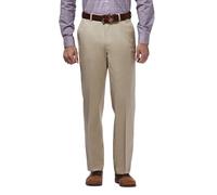 Haggar mensHC10884Premium No Iron Classic Fit Expandable Waist Plain Front Casual Pants - Beige - 40W x 32L