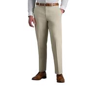 Haggar mensHC10884Premium No Iron Classic Fit Expandable Waist Plain Front Casual Pants - Beige - 42W x 32L