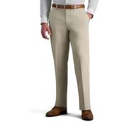 Haggar mensHC10884Premium No Iron Classic Fit Expandable Waist Plain Front Casual Pants - Beige - 42W x 32L