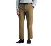 Haggar mensHC10884Premium No Iron Classic Fit Expandable Waist Plain Front Casual Pants - Brown - 36W x 30L