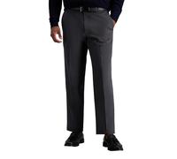 Haggar mensHC10884Premium No Iron Classic Fit Expandable Waist Plain Front Casual Pants - Gray - 34W x 30L