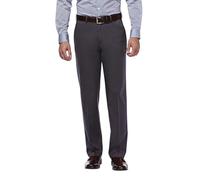 Haggar mensHC10884Premium No Iron Classic Fit Expandable Waist Plain Front Casual Pants - Gray - 34W x 30L