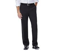 Haggar mensHD00218Eclo Stria Expandable-Waist Plain-Front Dress Pant Dress Pants - Black - 42W x 30L