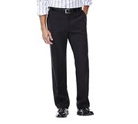Haggar mensHD00218Eclo Stria Expandable-Waist Plain-Front Dress Pant Dress Pants - Black - 44W x 32L