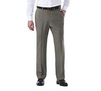 Haggar Men's ECLO Repreve Stria Flat Front Dress Pant, Heather Grey, 40W x 31L