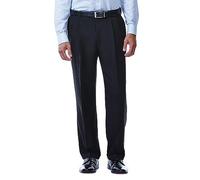 Haggar mensHD00219Eclo Stria Gab Expandable Waist Pleat Front Dress Pant Dress Pants - Black - 32W x 30L
