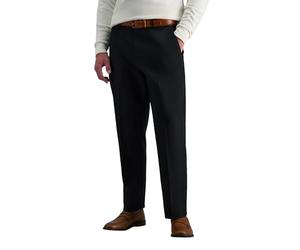 Haggar Premium No Iron Khaki Stretch Straight Fit Flat Front Pant Black 33x32