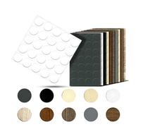 haggiy Self-Adhesive Cover caps for Furniture & Floors - Screw Cover - Round - Cover for Screws & Drill Holes - Furniture Protection caps - Ø14 mm - 25 Pieces - Furniture plasters (Crystal White)