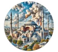 Hagia Sophia 1000 Piece Jigsaw Puzzles for Adults And Kids Round Jigsaw Puzzles Unique Challenge Family Game Stress Reliever Expert Skill Level 1000pcs (67.5x67.5cm)