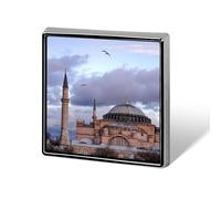 Hagia Sophia Istanbul Turkiye Square Brooch Metal Pin Badges Fashion Lapel Pins Jewellery Unisex