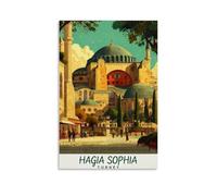 Hagia Sophia Turkey Vintage Travel Art Poster Canvas Wall Art Scroll Picture Print Living Room Walls Decor Homes 12x18inch(30x45cm)