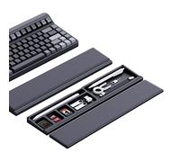Hagibis Keyboard Wrist Rest Pad Support with Desktop Partition Storage Case, Ergonomic Soft Memory Foam, Anti-Slip Rubber Base for Computer Keyboard, Laptop, Office, Home (Black)