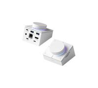 Hagibis Knob USB C Hub with Shortcut Buttons, RGB Type-C Docking Station with 4K@60Hz HDMI, 100W PD, 5Gbps USB-C, 2 USB3.0, 2.5G RJ45, AUX, SD3.0, Micro SD3.0 for MacBook iPad Pro Laptop (White)