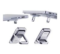 Hagibis Laptop Stand Adjustable Height for Desk, Portable Invisible Laptop Riser, Ergonomic Laptop Mount Keyboard Kickstand Aluminum Cooling Pad for MacBook Pro Air, 12-17 inch Tablet Laptop (Silver)