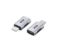 Hagibis Lightning to USB-C Adapter 2 Pack, 50W Fast Charging Lightning Female to Type-C Male Charging Converter, Date Transfer for iPhone 15/16/17 Pro Max AirPods 2 iPad Pro (ZJTN04)