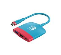 Hagibis Portable TV Dock for Nintendo Switch OLED - Charging Station with HDMI and USB 3.0 Port Replacement Base Set Type C to HDMI Adapter for MacBook Pro Air (Red Blue)