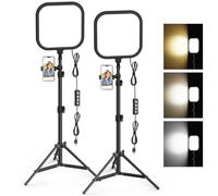 Hagibis - Set of 2 LED Video Lights, 15W Photography Lighting Kit, 78 Inch Dimmable Studio Lights with Tripod, 2500-8500K Flux Light for Video Recording