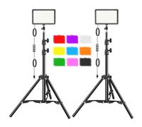 Hagibis Studio LED Video Light Kit - 9 Color Filters, Adjustable Tripod, for Photo Video Streaming