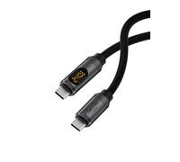 Hagibis USB C Cable, LED Display Silicone 240W Fast Charging Cable with 480Mbps Data Transfer, Type C Fast Charger for iPhone 16/15 Pro Max, iPad, MacBook Pro Air (Silver, 6.6FT)