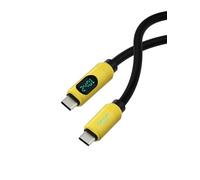 Hagibis USB C Cable, LED Display Silicone 240W Fast Charging Cable with 480Mbps Data Transfer, Type C Fast Charger for iPhone 16 15 Pro Max, iPad, MacBook Pro Air (Yellow, 6.6FT)