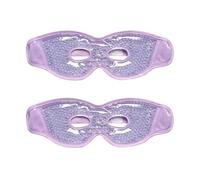 HAGJII 2 Pcs Gel Eye Mask with Eye Holes, Cooling Ice Pack for Puffy Eyes, Reusable Cold & Hot Compress Mask for Fatigue Relief, Summer Cooling & Puffy Eyes(Purple,Light Colored Beads)