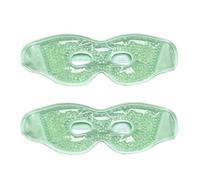 HAGJII 2 Pcs Gel Eye Mask with Eye Holes, Cooling Ice Pack for Puffy Eyes, Reusable Cold & Hot Compress Mask for Fatigue Relief, Summer Cooling & Puffy Eyes(Green,Light Colored Beads)
