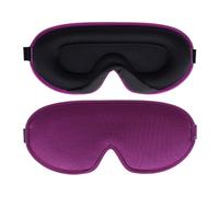 HAGJII 3D Contoured Sleep Mask, Thickened Nose Pad to Block Light, Travel Eye Mask for Blackout & Eye Fatigue Relief, Soft Comfort Fit Night Eye Covers(Purple)