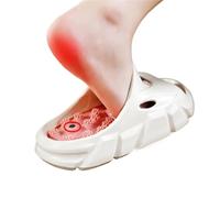 HAGJII Acupressure Slippers Neuropathy Pain Relief Blood Circulation Health Foot Massage Reflexology Sandals Shiatsu Points Pain Relief Relaxation Acupuncture Slippers(6.5 UK,White Pink)