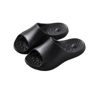 HAGJII Acupuncture Slippers Non-Slip Design Bath Shower Acupressure Slippers Reflexology Sandals Pain Relief Myofascial Release Health Foot Massage for Everyday Leg Refreshment(Black,5.5-6 UK)