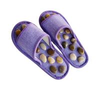 HAGJII Acupuncture Slippers Pebble Foot Massager Therapy Blood Circulation Myofascial Release Acupressure Massage Non-Slip Reflexology Sandals Neuropathy Pain Relief(Purple,5-5.5 UK)