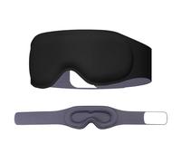 HAGJII Adjustable 3D Sleep Mask with Memory Foam, Long Design for Full Light Blocking, Weighted Eye Mask for Side Sleepers, Nap & Travel(Black)