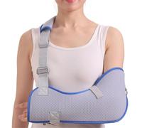 HAGJII Adjustable Arm Sling Shoulder Immobilizer with Thumb Holder, Breathable Sling for Shoulder Injury Rotator Cuff Tears, Fractures, Dislocations & Post-Surgical Recovery(Gray+Composite Fabric)