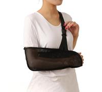 HAGJII Arm Sling Shoulder Immobilizer for Rotator Cuff & Elbow Injury Support Brace Sling for Shoulder Injury Breathable Mesh Fabric Sling for Arm(XL(43cm),Black+Breathable)