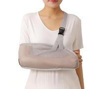 HAGJII Arm Sling Shoulder Immobilizer for Rotator Cuff & Elbow Injury Support Brace Sling for Shoulder Injury Breathable Mesh Fabric Sling for Arm(S(37cm),Gray+Breathable)