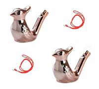 HAGJII Ceramics Plating Bird Water Whistle with Hanging Rope, Bird Whistle Fun Loud Warblers Bird Call Whistle for Birthday School Prizes Gifts(Pink)