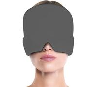 HAGJII Cooling Eye Mask, Hydrogel Ice Compress Head Wrap, Stretchable Cooling & Heating Mask for Migraine Relief, Cold Hot Therapy Eye Cover Reusable Cold Eye Compress(Grey,420g)