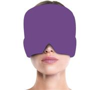 HAGJII Cooling Eye Mask, Hydrogel Ice Compress Head Wrap, Stretchable Cooling & Heating Mask for Migraine Relief, Cold Hot Therapy Eye Cover Reusable Cold Eye Compress(Purple,350g)