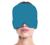HAGJII Cooling Eye Mask, Hydrogel Ice Compress Head Wrap, Stretchable Cooling & Heating Mask for Migraine Relief, Cold Hot Therapy Eye Cover Reusable Cold Eye Compress(Blue,450g)