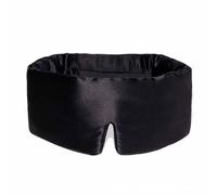HAGJII Double-Sided 100% Mulberry Silk Sleep Mask, 3D Contoured Eye Masks for Sleep Adjustable Strap Blackout Eye Cover for Travel & Home(Black)