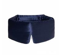HAGJII Double-Sided 100% Mulberry Silk Sleep Mask, 3D Contoured Eye Masks for Sleep Adjustable Strap Blackout Eye Cover for Travel & Home(Blue)